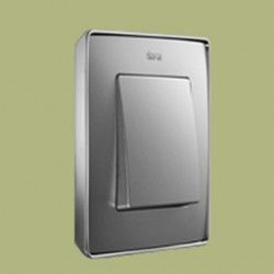 MARCO 1 ELEMENTO COLOR ALUMINIO METAL BASE CROMO SIMON 82 DETAIL 8201610-093
