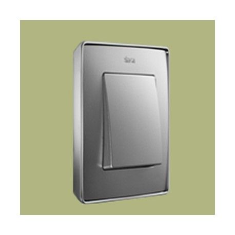 MARCO 1 ELEMENTO COLOR ALUMINIO METAL BASE CROMO SIMON 82 DETAIL 8201610-093