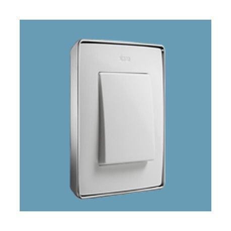 MARCO 1 ELEMENTO COLOR BLANCO BASE CROMO SIMON 82 DETAIL 8201610-244