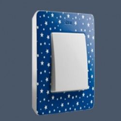MARCO 1 ELEMENTO COLOR ESTRELLAS AZUL BASE BLANCO SIMON 82 DETAIL 8200610-221