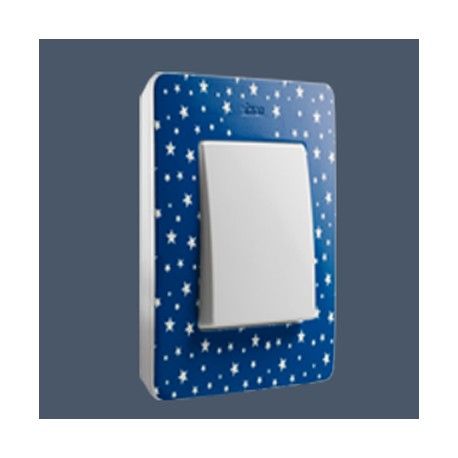 MARCO 1 ELEMENTO COLOR ESTRELLAS AZUL BASE BLANCO SIMON 82 DETAIL 8200610-221