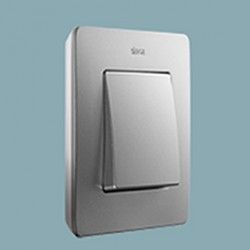 MARCO 1 ELEMENTO COLOR ALUMINIO BASE BLANCO SIMON 82 DETAIL 8200610-093
