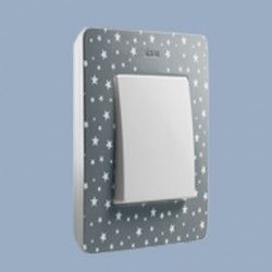 MARCO 1 ELEMENTO COLOR ESTRELLAS GRIS BASE BLANCO SIMON 82 DETAIL 8200610-223