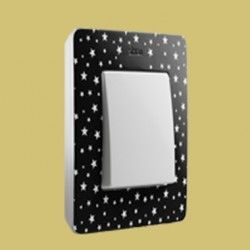 MARCO 1 ELEMENTO COLOR ESTRELLAS NEGRO BASE BLANCO SIMON 82 DETAIL 8200610-222