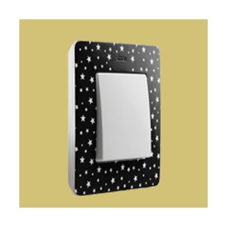 MARCO 1 ELEMENTO COLOR ESTRELLAS NEGRO BASE BLANCO SIMON 82 DETAIL 8200610-222