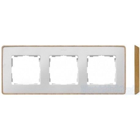 MARCO 3 ELEMENTOS COLOR BLANCO BASE MADERA NATURAL SIMON 82 DETAIL 8201630-270