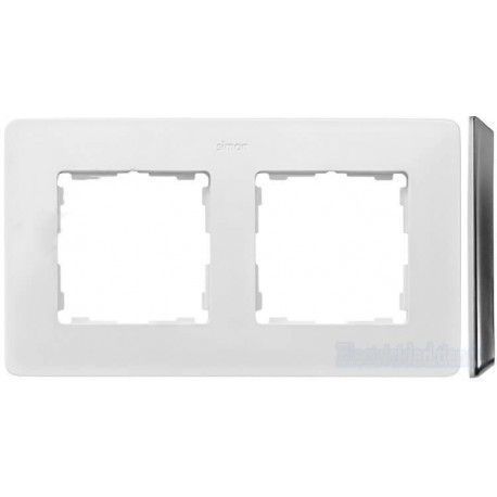 MARCO 2 ELEMENTOS COLOR BLANCO BASE ALUMINIO SIMON 82 DETAIL 8200620-230