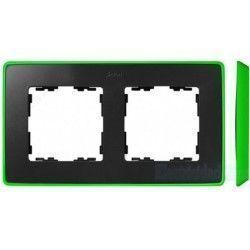 MARCO 2 ELEMENTOS COLOR GRAFITO BASE VERDE SIMON 82 DETAIL 8201620-260