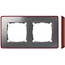 MARCO 2 ELEMENTOS COLOR ALUMINIO BASE ROJO SIMON 82 DETAIL 8201620-255