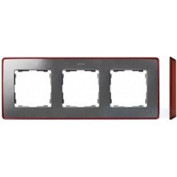 MARCO 3 ELEMENTOS COLOR ALUMINIO BASE ROJO SIMON 82 DETAIL 8201630-255
