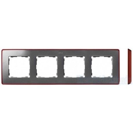 MARCO 4 ELEMENTOS COLOR ALUMINIO BASE ROJO SIMON 82 DETAIL 8201640-255