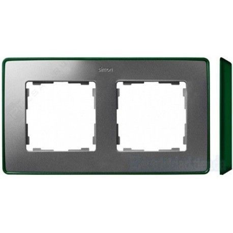 MARCO 2 ELEMENTOS COLOR ALUMINIO BASE VERDE SIMON 82 DETAIL 8201620-253