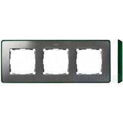 MARCO 3 ELEMENTOS COLOR ALUMINIO BASE VERDE SIMON 82 DETAIL 8201630-253