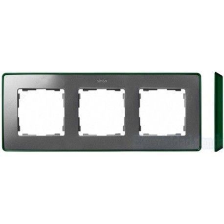 MARCO 3 ELEMENTOS COLOR ALUMINIO BASE VERDE SIMON 82 DETAIL 8201630-253