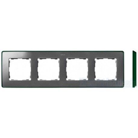 MARCO 4 ELEMENTOS COLOR ALUMINIO BASE VERDE SIMON 82 DETAIL 8201640-253