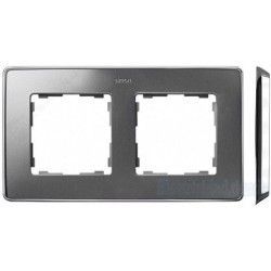 MARCO 2 ELEMENTOS COLOR ALUMINIO METAL BASE CROMO SIMON 82 DETAIL 8201620-093