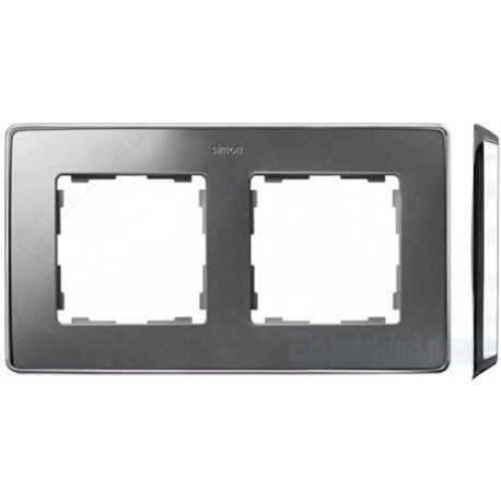 MARCO 2 ELEMENTOS COLOR ALUMINIO METAL BASE CROMO SIMON 82 DETAIL 8201620-093