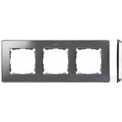 MARCO 3 ELEMENTOS COLOR ALUMINIO METAL BASE CROMO SIMON 82 DETAIL 8201630-093