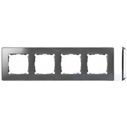 MARCO 4 ELEMENTOS COLOR ALUMINIO METAL BASE CROMO SIMON 82 DETAIL 8201640-093