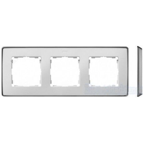 MARCO 3 ELEMENTOS COLOR BLANCO METAL BASE ALUMINIO SIMON 82 DETAIL 8201630-243