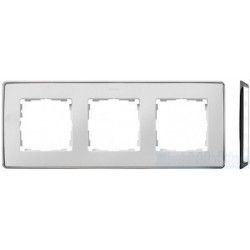 MARCO 3 ELEMENTOS COLOR BLANCO BASE CROMO SIMON 82 DETAIL 8201630-244