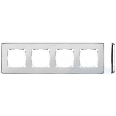 MARCO 4 ELEMENTOS COLOR BLANCO BASE CROMO SIMON 82 DETAIL 8201640-244