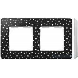 MARCO 2 ELEMENTOS COLOR ESTRELLAS NEGRO BASE BLANCO SIMON 82 DETAIL 8200620-222