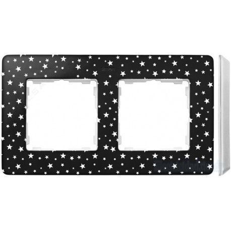 MARCO 2 ELEMENTOS COLOR ESTRELLAS NEGRO BASE BLANCO SIMON 82 DETAIL 8200620-222
