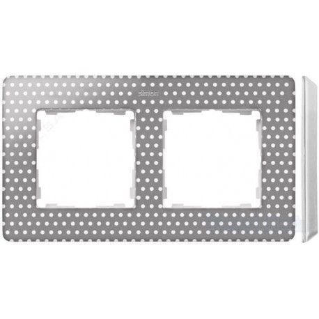 MARCO 2 ELEMENTOS COLOR TOPOS GRIS BASE BLANCO SIMON 82 DETAIL 8200620-211