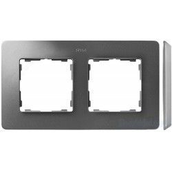 MARCO 2 ELEMENTOS COLOR ALUMINIO BASE BLANCO SIMON 82 DETAIL 8200620-093