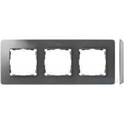 MARCO 3 ELEMENTOS COLOR ALUMINIO BASE BLANCO SIMON 82 DETAIL 8200630-093