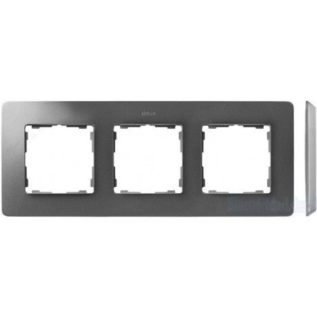 MARCO 3 ELEMENTOS COLOR ALUMINIO BASE BLANCO SIMON 82 DETAIL 8200630-093
