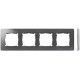 MARCO 4 ELEMENTOS COLOR ALUMINIO BASE BLANCO SIMON 82 DETAIL 8200640-093