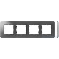 MARCO 4 ELEMENTOS COLOR ALUMINIO BASE BLANCO SIMON 82 DETAIL 8200640-093