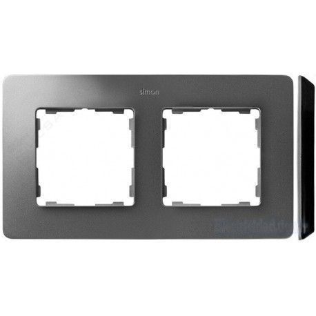MARCO 2 ELEMENTOS COLOR ALUMINIO BASE NEGRO SIMON 82 DETAIL 8200620-293