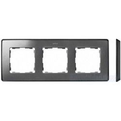 MARCO 3 ELEMENTOS COLOR ALUMINIO BASE NEGRO SIMON 82 DETAIL 8200630-293