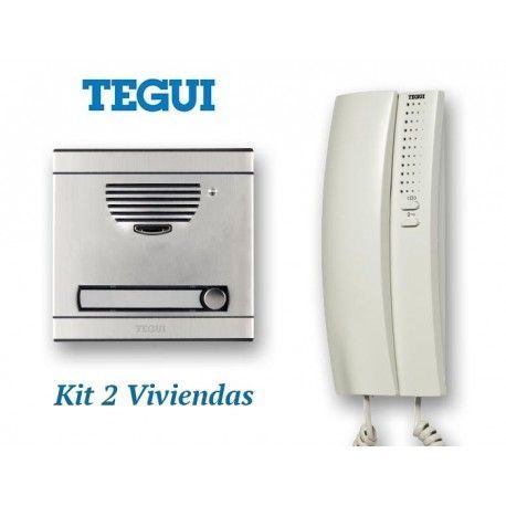 KIT DE PORTERO AUTOMATICO CONVENCIONAL 2 VIVIENDAS A2 + TELEFONILLOS SERIE 7 TEGUI 375012