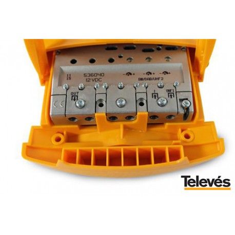 AMPLIFICADOR DE mástil DE BAJA GANANCIA 2 ENTRADAS 1 SALIDA TELEVES 536040