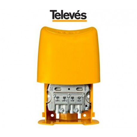 MEZCLADOR TERRESTRE UNIVERSAL mástil 3 ENTRADAS 1 SALIDA VHF-UHF-UHF TELEVES 404110