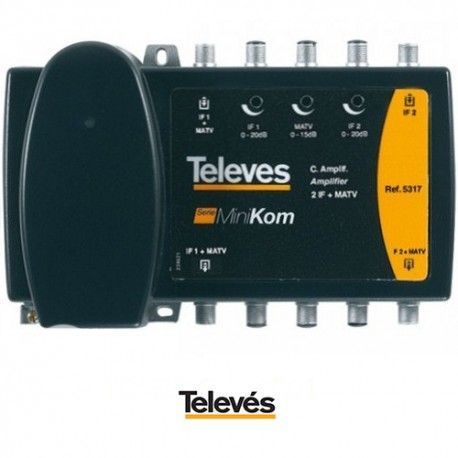 CENTRAL AMPLIFICACION DE LINEA MATV 3 ENTRADAS 1 SALIDA MINIKOM TELEVES 531201