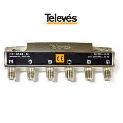 DERIVADOR INTERIOR 4 DIRECCIONES 24DB CONECTOR F TELEVES 5144