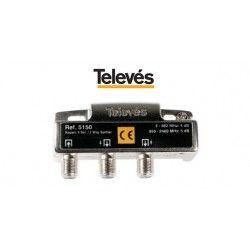 REPARTIDOR 2 SALIDAS 4/5DB 5/2400MHZ CONECTORES F TELEVES 5150