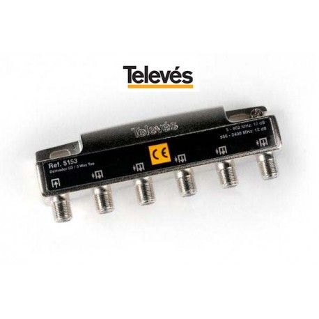 REPARTIDOR 5 SALIDAS 10/12DB 5/2400MHZ TELEVES 5153