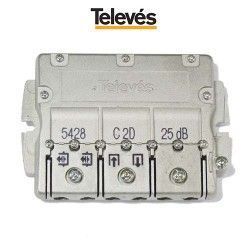 DERIVADOR 2 SALIDAS 24DB TIPO C EASYF TELEVES 5428