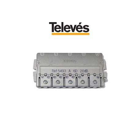 DERIVADOR 6 DIRECCIONES TV-SAT 20DB EASYF TELEVES 5493