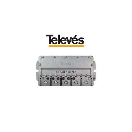 DERIVADOR 6 DIRECCIONES TV-SAT 24DB EASYF TELEVES 5494