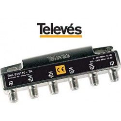 DERIVADOR INTERIOR 4 SALIDAS 12DB CONECTOR F 5/2400MHZ TELEVES 514110