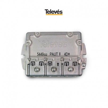 REPARTIDOR 4 DIRECCIONES 9/7,5DB + PAU CONECTOR F TELEVES 544902