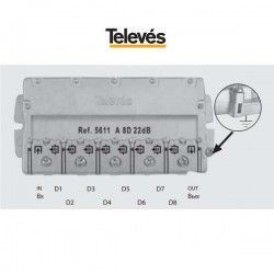 DERIVADOR 8 SALIDAS 22DB SMATV TIPO TA EASYF TELEVES TELEVES 5611