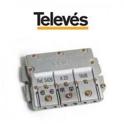 DERIVADOR INTERIOR 2 SALIDAS 16DB CONECTOR F 5/2400MHZ TELEVES 542602